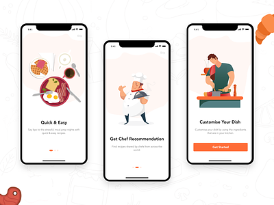 Walkthrough Screen Design for Cravings adobe xd design food ios app ios presentation onboarding onboarding illustration onboarding screen onboarding ui recipe app typography ui ui design ui presentation ux ux design walkthrough