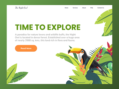 Landing page for Wildlife Sanctuary adobe xd concept design design illustration illustrator landingpage minimal typography ui vector webdesign website wildlife