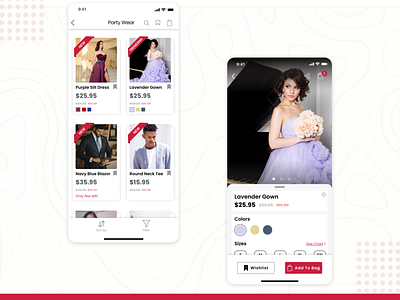 Product Detail Screens for Swanky App design e commerce app ios design minimal product detail product list shopping app ui ux