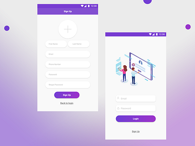 Simple Signup & Login app design login signup ui ui ux