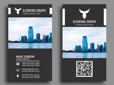 Corporate Business Card black bold bundle business business card business card bundle call card clean corporate creative design horizontal individual modern name personal professional psd qr code