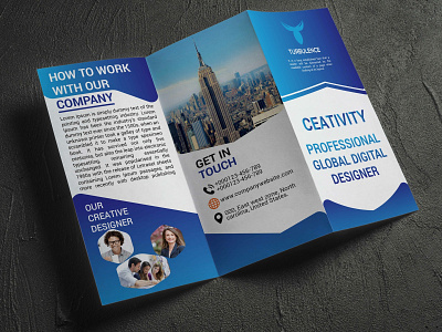 Trifold Brochure 3 fold a4 advertisement advertising agency brochure business clean company consultant corporate design financial handout marketing modern multi multipurpose pamphlet photoshop