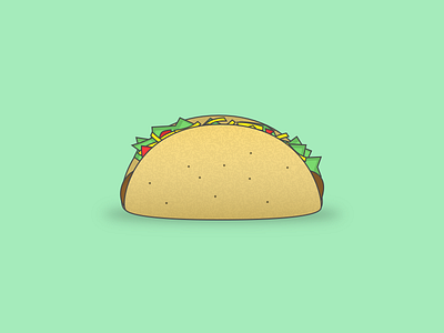 Taco beef cheese delicious food hungry lettuce meat shell simple tomato vector
