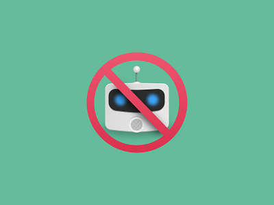 No Robots Please bleep bloop denied icon robot simple