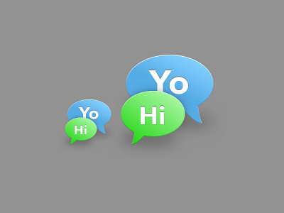 Chatting balloon bubble hi icon speech yo