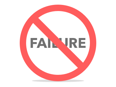 Say "No" to Failure dont failure flat icon no sign simple success