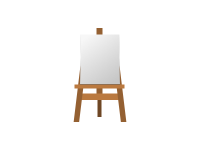 Easel art create creative flat painting simple