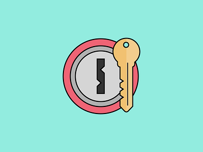 Lock and Key encrypted flat icon private safety security