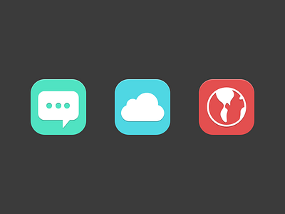 Simple Icons chat cloud communication earth flat icons internet share talk world