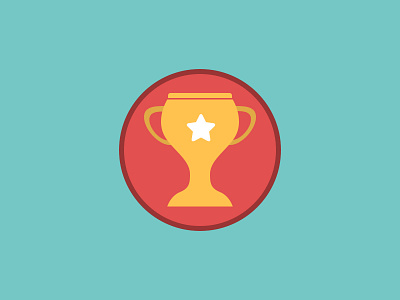 Trophy achievement award flat game icon recognition sports victory winning