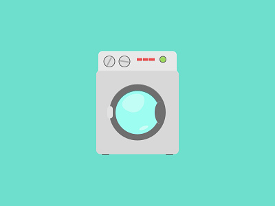 Washing Machine appliance chores cleaning clothing flat icon laundry