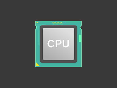 CPU chip computer digital electronic icon processor silicon