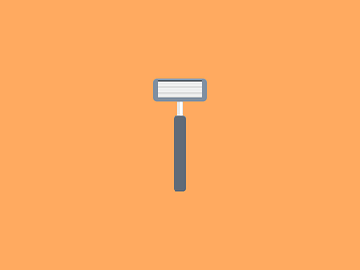 Razor blade flat grooming icon shave