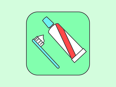 Dental Hygiene 3 times a day clean dentist flat icon teeth toothbrush