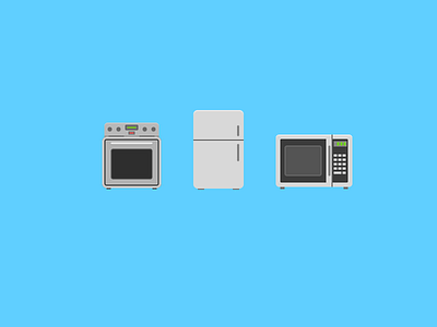 Kitchen appliance icons microwave oven refrigerator stove whats cookin