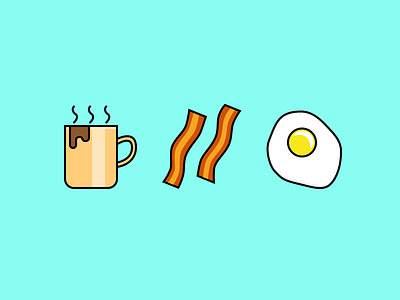 Breakfast bacon coffee eggs food most important meal yummy