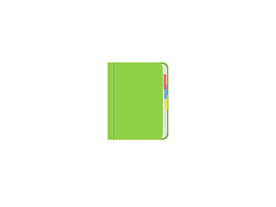 Green Notebook book flat icon ideas notebook organize tabbed writing