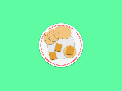 Cheese and Crackers crunchy dairy food icon noms snack yum
