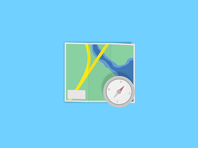Navigation Revisited compass directions explore flat icon map