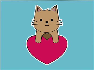 With Love From Cat adorable cute dawww illustration kitten vector