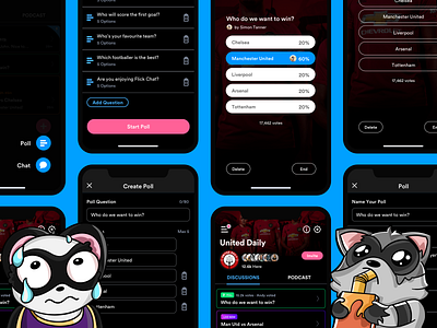 Flick - Polls app app design chat chat app community dark mode feature poll polling polls product design social sports sports app sports chat ui ui design user interface ux ux design