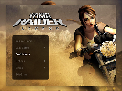 Tomb Raider: Legend Menu UI