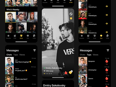 Grindr UI app app design brand chat date dating gay graphic design grindr lgbt messages product design profile social media ui ui design user interface user interface design ux ux design