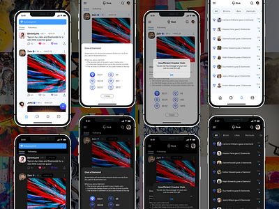 Flick - The BitClout App Diamonds app app design art bitclout bitcoin community crypto cryptocurrency dark mode design diamonds digital design light mode product design simple social social media ui ui design ux