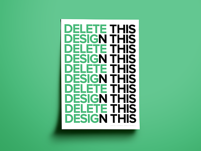 This n This black clean delete design font art fresh graphic design green mint green poster poster collection poster series print design sans serif simple type art typography typography art white word play