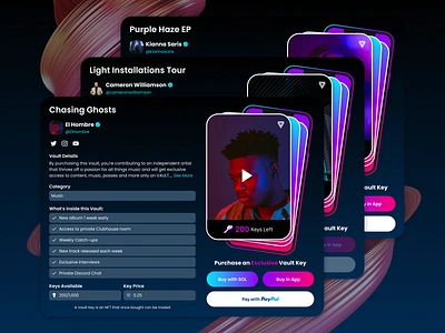 VAULT - Vault Details Update (and PayPal) app app design blockchain brand graphic design identity music product design solana typography ui ui design user interface ux ux design vault web web design web3 website