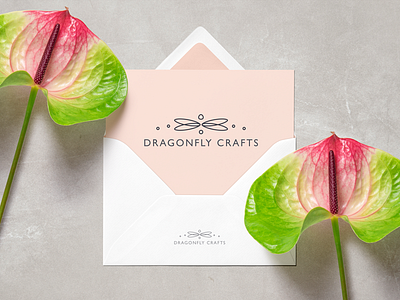 Dragonfly Crafts Envelope clean craft dragonfly geometry icon identity logo minimal simple symbol symmetry vector