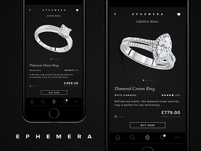 Ephemera Rings black brand daily ui iphone jewellery logo simple symbol type ui ui design ux