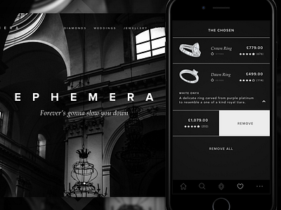 Ephemera's Chosen black brand daily ui iphone jewellery logo simple type ui ui design ux web