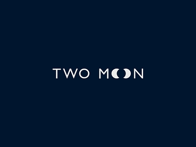 Two Moon blue brand clean geometry icon identity logo moon shape simple symbol vector