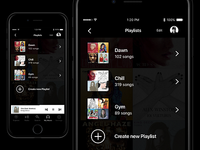 Music iOS Playlists UI