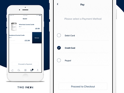 Two Moon - Basket app app design bag basket blue daily ui pay ui ui design user interface ux ux design