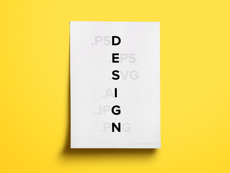 Design poster design simple type typography clean monochrome yellow black black and white sans serif bold