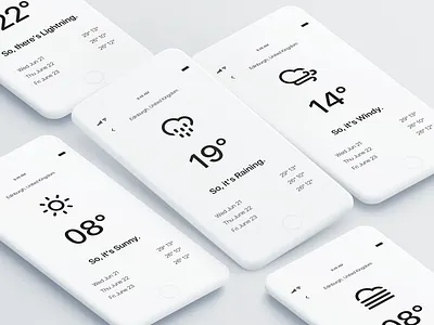 Mono Weather black black and white clean design minimal monochrome simple temperature ui ux weather white