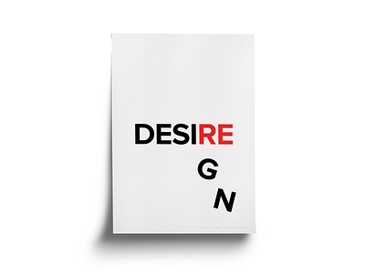 Desire black bold clean design minimal monochrome poster red sans serif type typography white