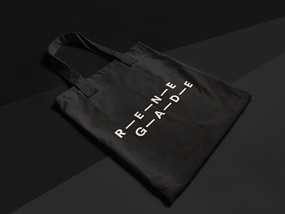 Renegade Tote bag black clean logo logotype monochrome serif tote bag type typography white. bold