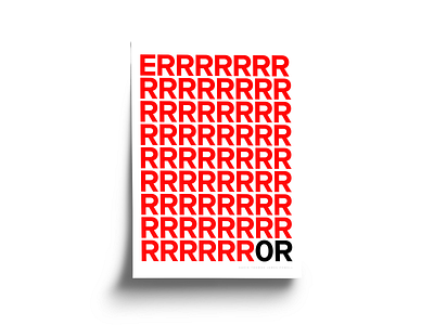 Error black clean design monochrome poster poster collection posters red red and black sans serif simple type typography white