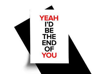 Yeah You black clean design font minimal minimalism monochrome poster poster collection poster series posters red sans serif simple type typography typography art white yeah you