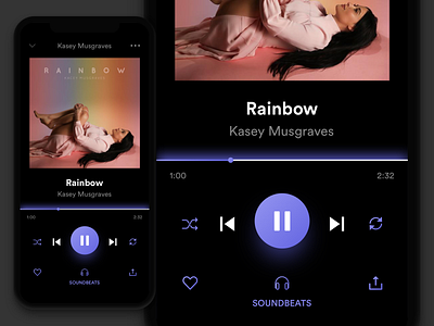 Music UI app artist black clean daily ui design minimal monochrome music music player purple hair simple song typography ui ui design user interface ux ux design white