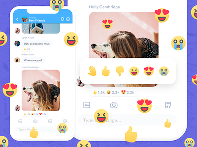 Flick - Reactions UI app app design bold chat clean community daily ui design emojis minimal monochrome reactions simple social social media ui ui design ux ux design white