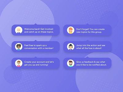 Tooltip Helpers app avatar design graphic design guide help helpers lilac problem product design purple simple tooltip tooltips ui user user interface ux ux design visual