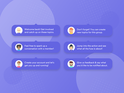 Tooltip Helpers app avatar design graphic design guide help helpers lilac problem product design purple simple tooltip tooltips ui user user interface ux ux design visual