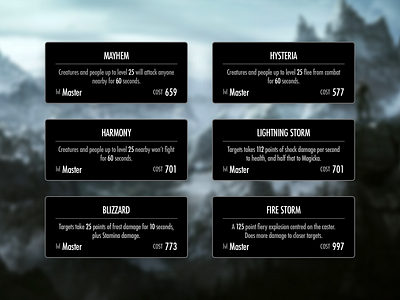 Skyrim Spell UI