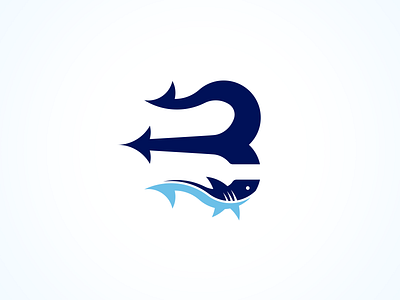Blue Religion logo blue golden ratio illustrator logo ocean poseidon protection r religion sea shark trident whale
