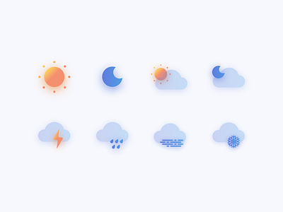 Home automation - weather icons app automation figma home automation icons moon rain smart home sun weather