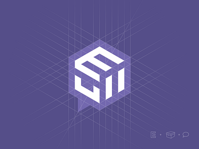 E box logo box bubble delivery e ecommerce expansion hexagon illustrator isometric letter logo service speech